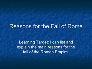 Reasons for the Fall of Rome