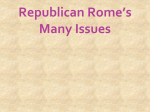 Roman Republic`s Problems