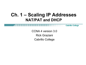 Class Power Points Gaz on NAT and PAT for Chapter #10