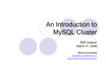 An Introduction to MySQL Cluster