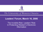 Leaders` Forum, March 16, 2006 - University of Western Ontario