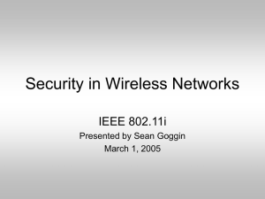 Security in Wireless Networks