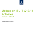 Update on ITU-T Q13/15 Activities Tictoc – IETF 78