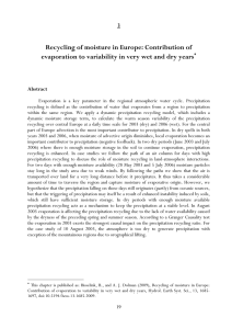 Recycling of moisture in Europe: Contribution of  3