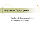 Lawson criterion / plasma physics