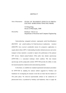 ABSTRACT STUDY OF TRANSIENT EFFECTS IN PHOTO- EXCITED  SEMICONDUCTING POLYMERS