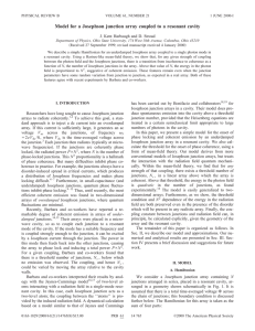 Model for a Josephson junction array coupled to a resonant... J. Kent Harbaugh and D. Stroud