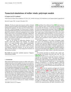 ASTRONOMY AND ASTROPHYSICS Numerical simulations of stellar winds: polytropic models