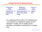 • To understand PN junction’s IV characteristics, Charge Carriers in Semiconductor