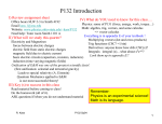 P132 Introduction I) Review assignment sheet