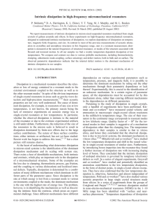 Intrinsic dissipation in high-frequency micromechanical resonators * P. Mohanty,