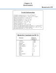 Chapter 12 Electrostatics Homework # 95 Useful Information