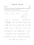 Physics 241 – Exam #2
