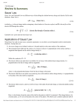 Gauss' Law Review &amp; Summary