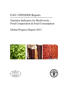 Nutrition Indicators for Biodiversity – Food Composition and Food Consumption – reporting 2013 (FAO, 2013)