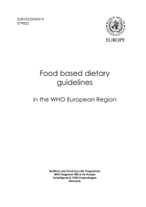 Food-based dietary guidelines in the WHO European Region