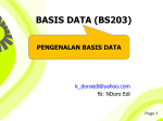 01 Pengenalan Basis Data - Fakultas Teknologi Informasi