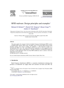 RFID Malware: Design Principles and Examples,