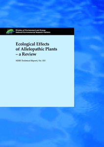 Ecological Effects of Allelopathic Plants – a Review