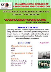    Techforum Newsletter August 2011