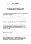 New Research Challenges in Political Economy: the redistributive role of the state in Greece