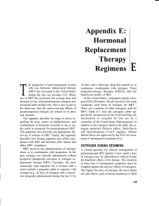 E: Hormonal Replacement Therapy Regimens