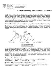 Carrier Screening for Recessive Diseases