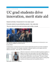 "UC grad students drive innovation, merit state aid" (pdf)