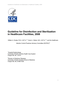 Guideline for disinfection and sterilization in healthcare facilities 2008