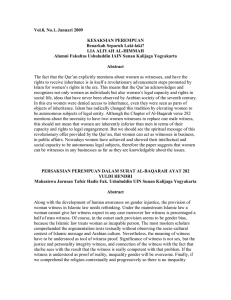 Vol.8, No.1, Januari 2009 KESAKSIAN PEREMPUAN