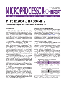 MIPS R12000 to Hit 300 MHz: 10/6/97