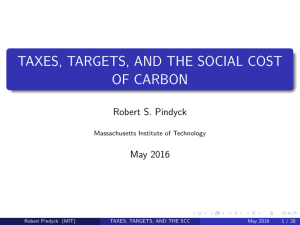 Taxes, targets, and the social cost of carbon