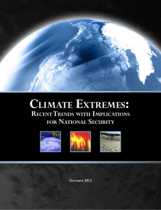 Climate Extremes: Recent Trends with Implications for National Security
