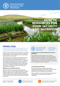 Genetic Resources For Food Security and Nutrition