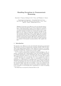 Handling Exceptions in nonmonotonic reasoning