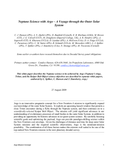 Neptune Science with Argo – A Voyage through the Outer Solar