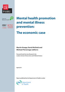 Mental Health Promotion and Prevention: The Economic Case