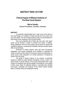ABSTRACT MAIN LECTURE Clinical Impact of Missed Anatomy of