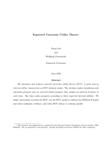 Expected Uncertain Utility Theory,