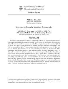 Inference for Partially Identified Econometrics