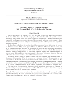 Statistical Model Assessment and Model Choice