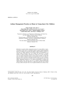 Butz AM, Huss K, Mudd K, Donithan M, Rand C, Bollinger ME. Asthma management practices at home in young inner-city children. J Asthma. 2004;41(4): p.433-44.