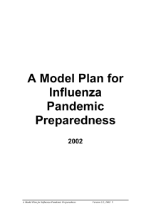 A Model Plan for Influenza Pandemic Preparedness