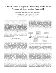 A fluid model analysis of streaming media in the presence of time-varying bandwidth