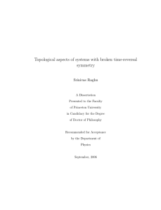 Topological aspects of systems with broken time-reversal symmetry