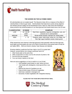 Smor gas bord, July 3 2011 The Glycemic Index