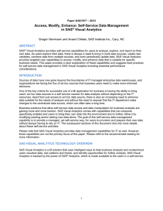Access, Modify, Enhance: Self-Service Data Management in SAS® Visual Analytics
