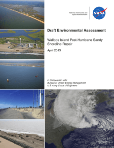 National Aeronautics and Space Administration, April 2013. Draft Environmental Assessment: Wallups Island Post-Hurricane Sandy Shoreline Repair . Wallups Island, Virginia: Goddard Space Flight Center, Wallups Flight Facility, 84p.