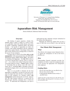 Aquaculture risk management