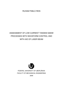 ruham pablo reis assessment of low current tandem gmaw